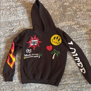 Love Kids Hoodie - Black with Colorful Graphics